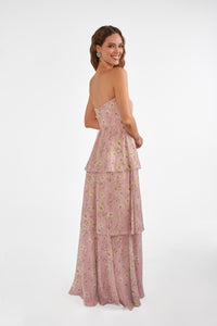 B2 B283018 Strapless Tiered Floral Gown