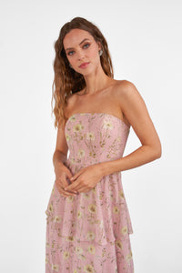 B2 B283018 Strapless Tiered Floral Gown