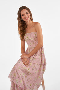 B2 B283018 Strapless Tiered Floral Gown