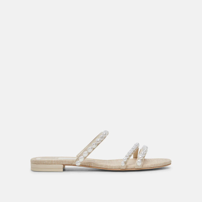 Dolce Vita Pearl Trim Slide Sandal | Vanilla Pearl