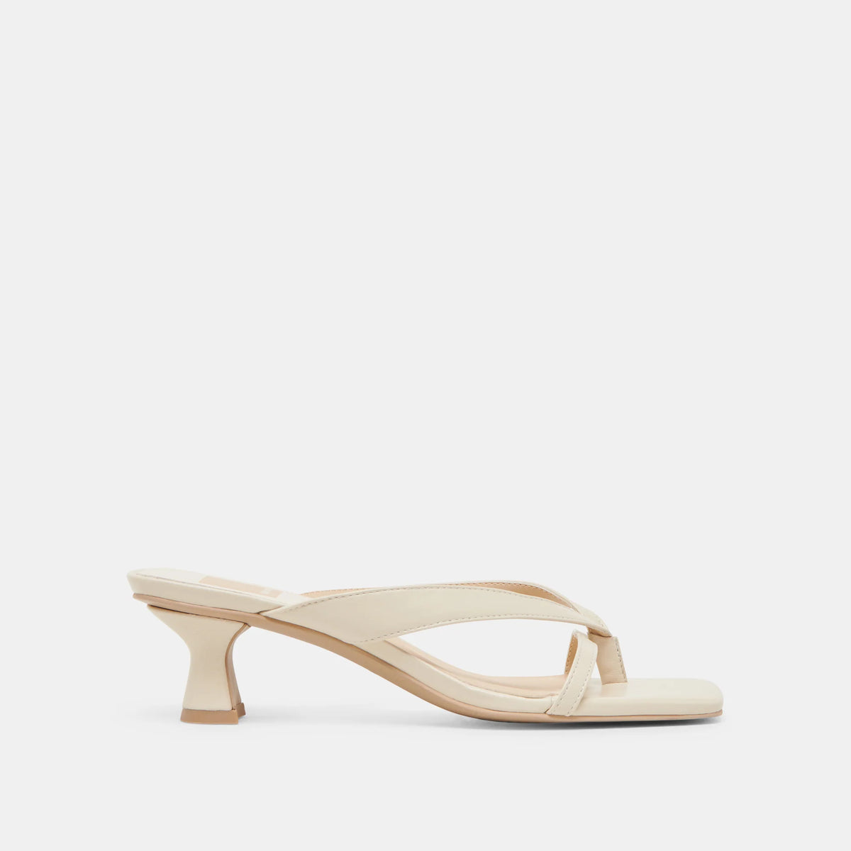 Horiztonal Strap Chunky Kitten Heel | Bone Leather