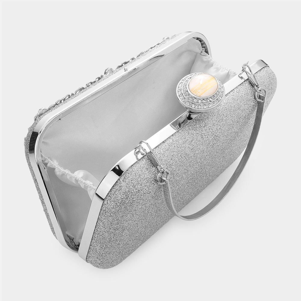 LAM GALLERY Bling Silver Chain Crossbody Bag Sparkling Silver Evening  Clutch Purse Glitter Chain Shoulder Handbag: Handbags: Amazon.com