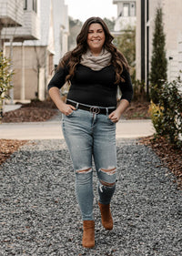 3/4 Sleeve Top | Olive, Black