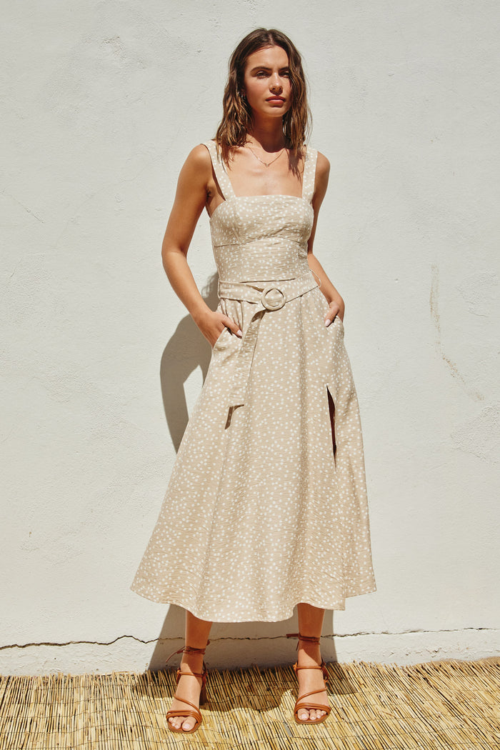 Dot Sun Dress | Cream Latte