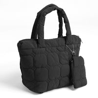 Quilted Handbag | Black, Coffee