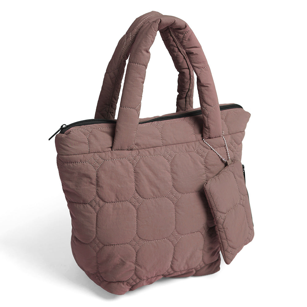 Quilted Handbag | Black, Coffee