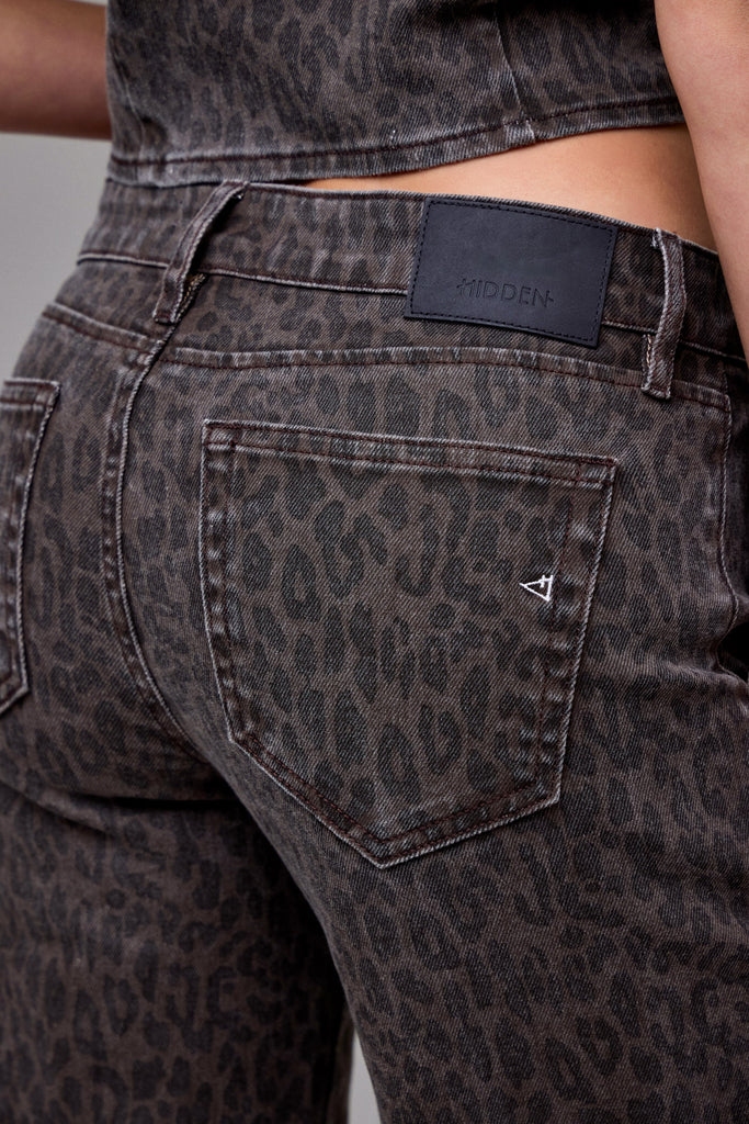 Happi Low-Rise Comfort Flare Trouser | Brown Cheetah