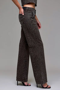 Happi Low-Rise Comfort Flare Trouser | Brown Cheetah