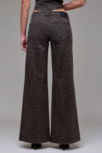 Happi Low-Rise Comfort Flare Trouser | Brown Cheetah