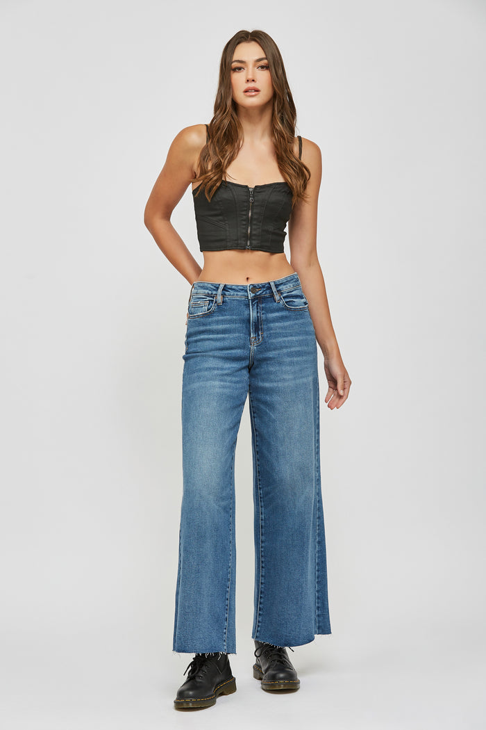 Nori High Rise Wide Leg Jean | Dark