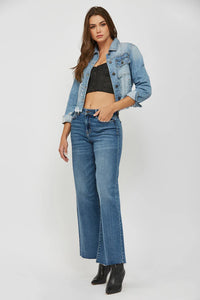 Distressed Denim Jacket | Light Blue