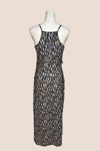 Halter Flounce Tea Length Dress | Neat