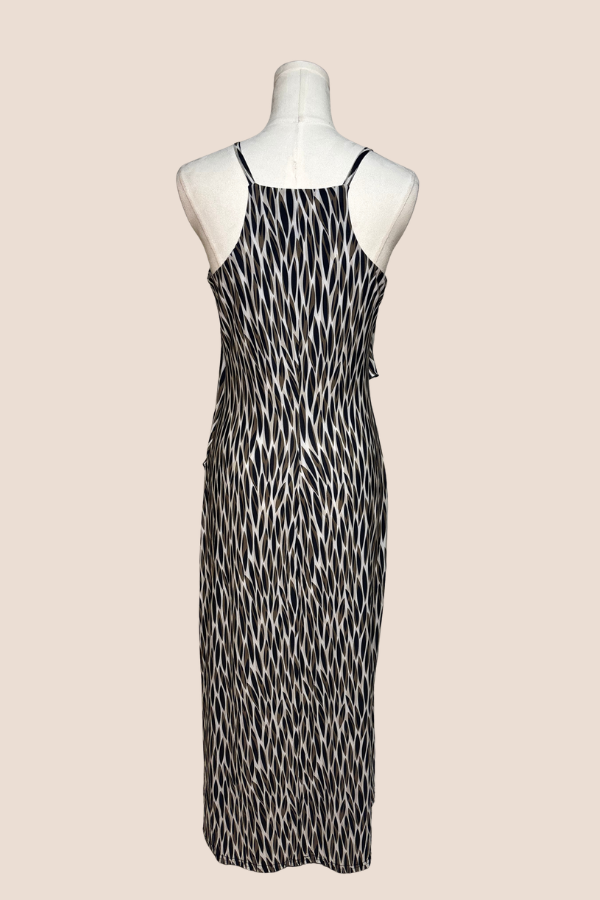 Halter Flounce Tea Length Dress | Neat