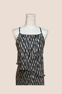 Halter Flounce Tea Length Dress | Neat