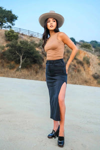 Peyton Midi Skirt with Side Slit