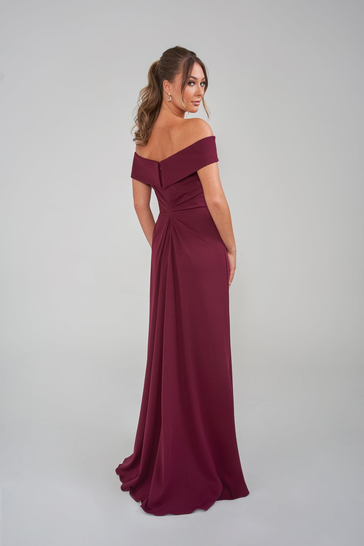 Jade Couture K288005 Off Shoulder Stretch Crepe with Side Detail