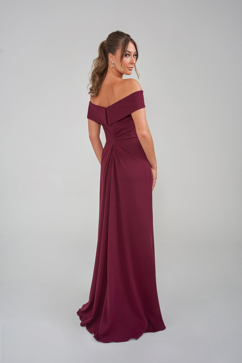 Jade Couture K288005 Off Shoulder Stretch Crepe with Side Detail