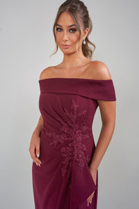 Jade Couture K288005 Off Shoulder Stretch Crepe with Side Detail