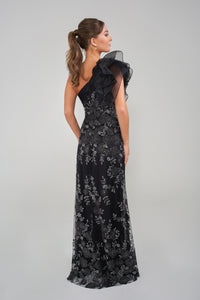 Jade Couture K288025 One Shoulder Becky Embroidered Lace Gown
