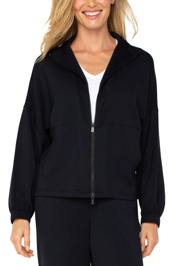 Zip Up Funnel Neck Jacket | Black