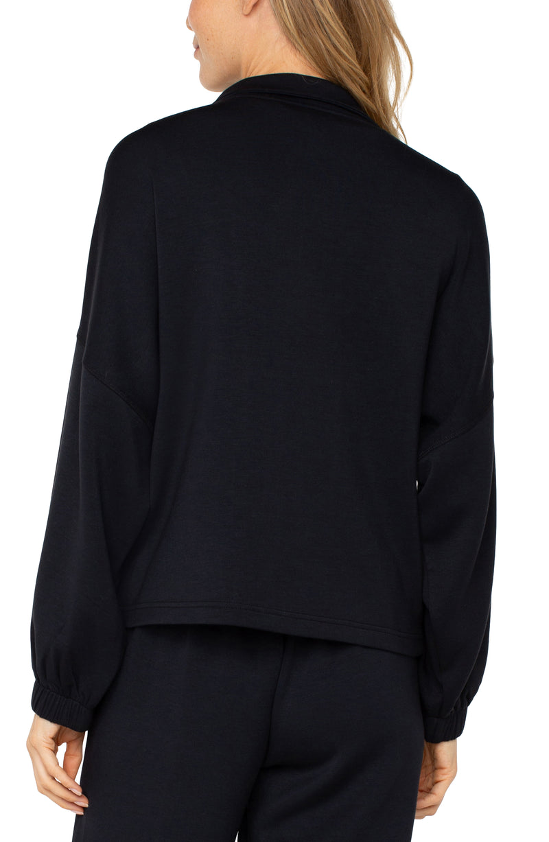 Zip Up Funnel Neck Jacket | Black