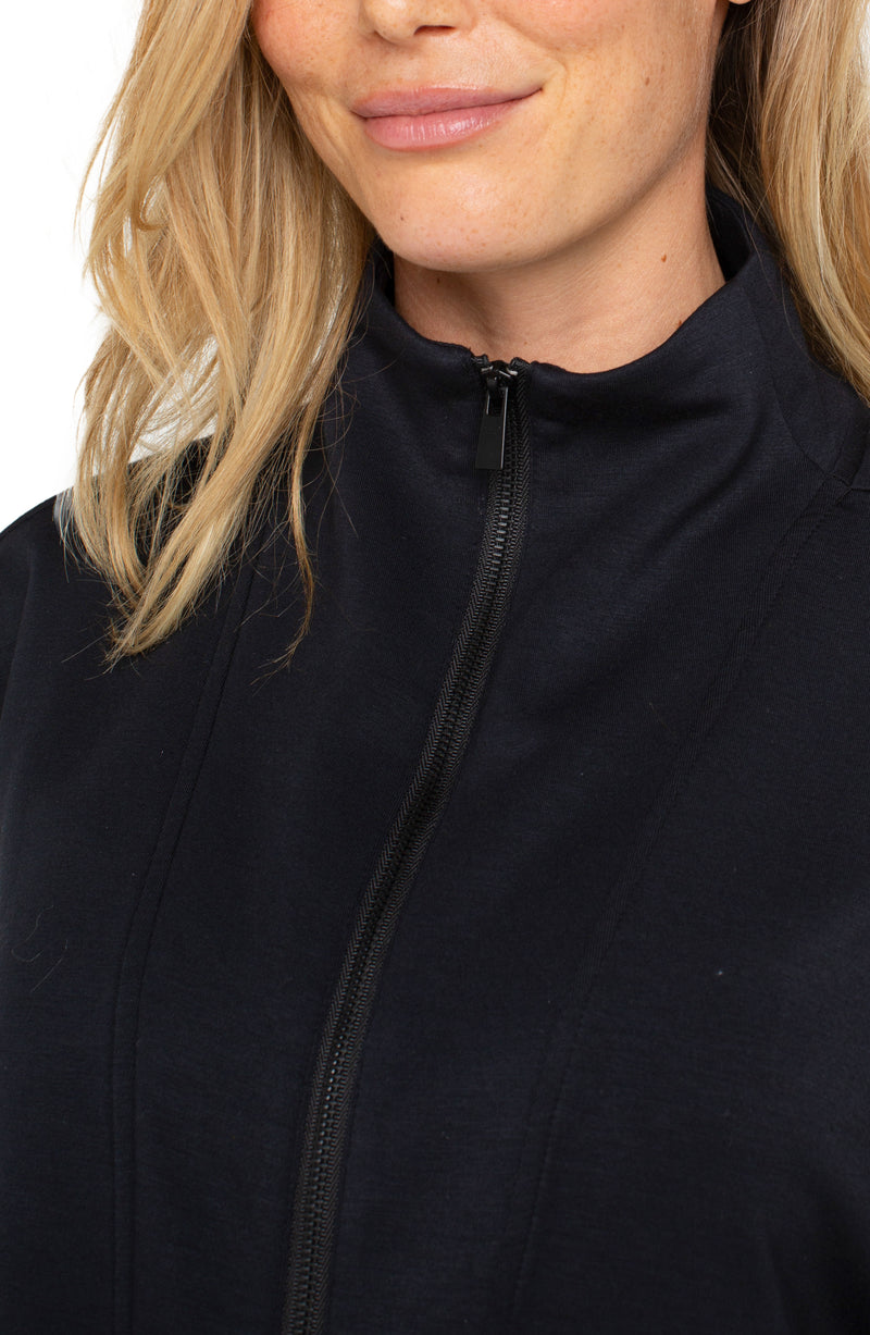 Zip Up Funnel Neck Jacket | Black