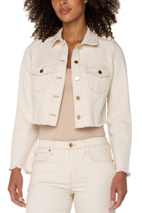 Jacket w/ Fray Hem | Seaside Dunes