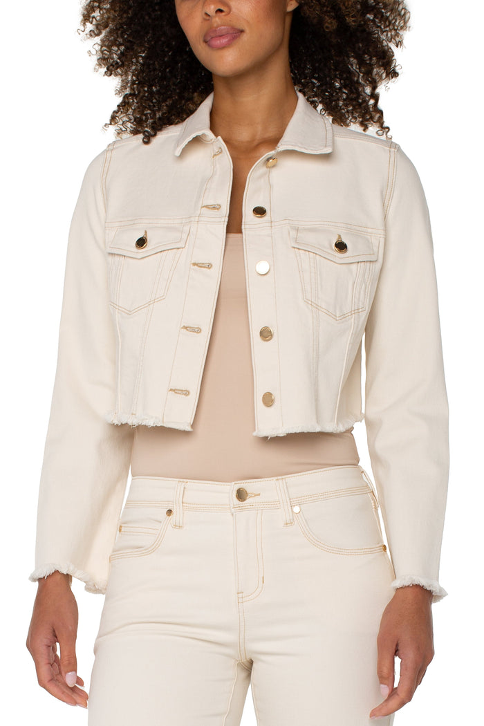 Jacket w/ Fray Hem | Seaside Dunes