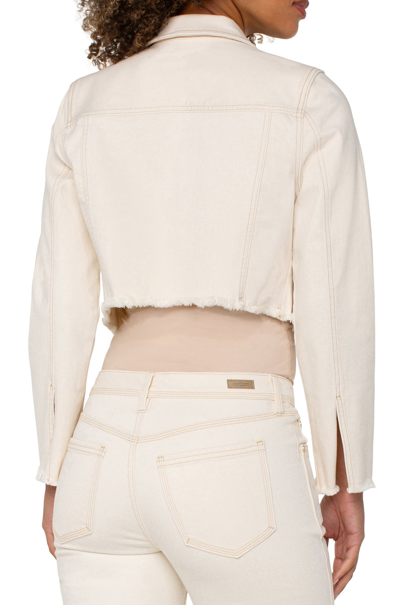 Jacket w/ Fray Hem | Seaside Dunes