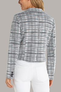 Cropped Blazer | Black/White Plaid