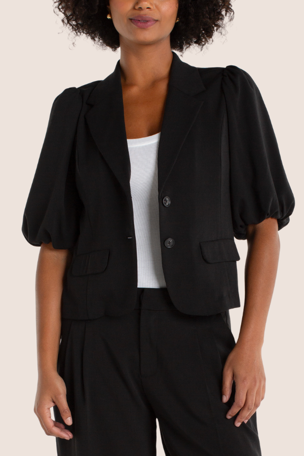 Balloon Sleeve Blazer | Black