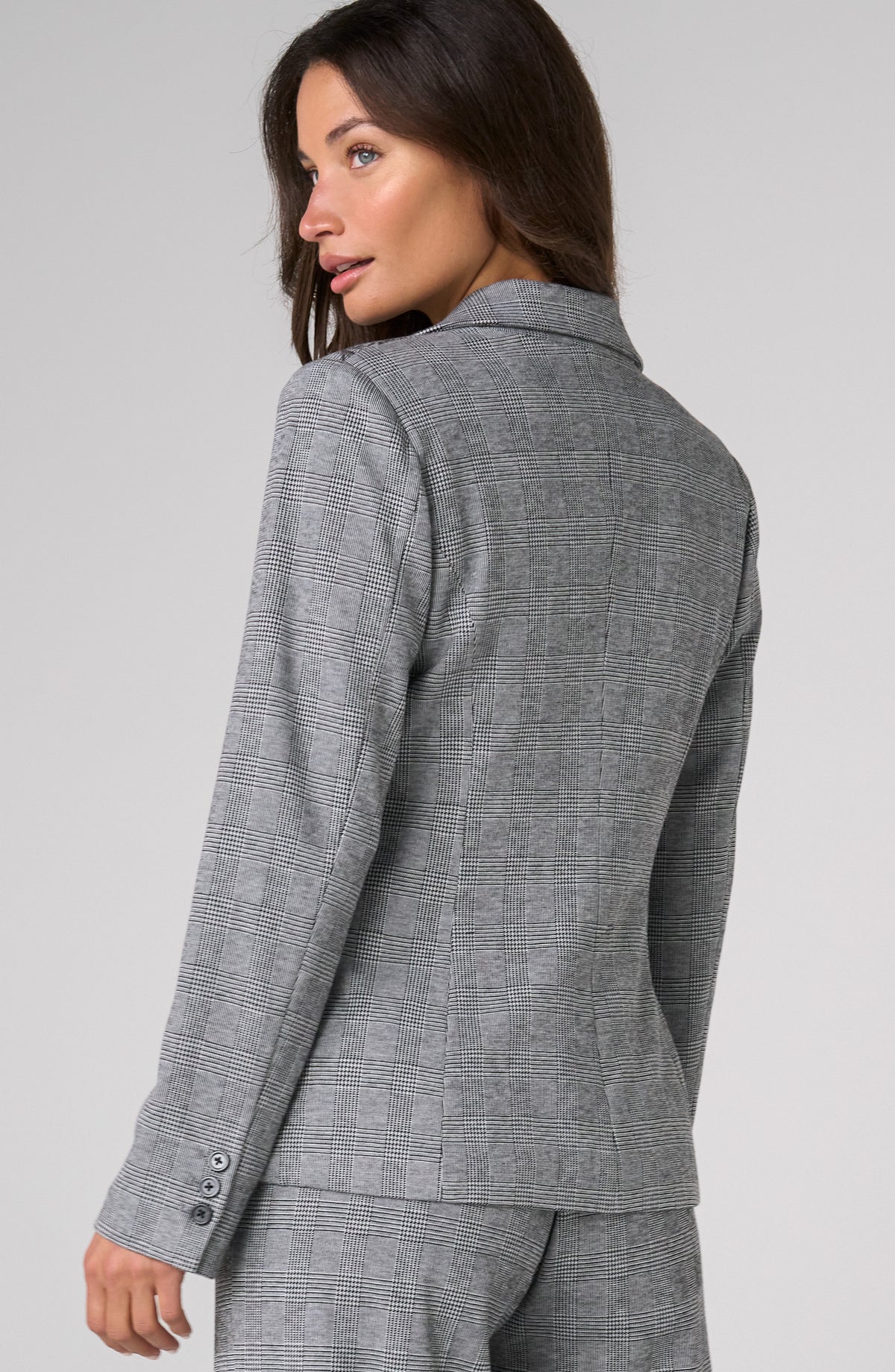 Tailored Blazer | Black/White Plaid