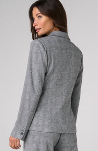 Tailored Blazer | Black/White Plaid