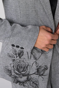 Tailored Blazer | Black/White Plaid