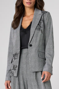 Tailored Blazer | Black/White Plaid