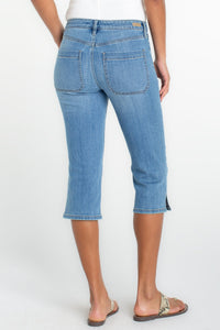 Capri with Patch Pockets 19" Inseam | Ocean Breeze