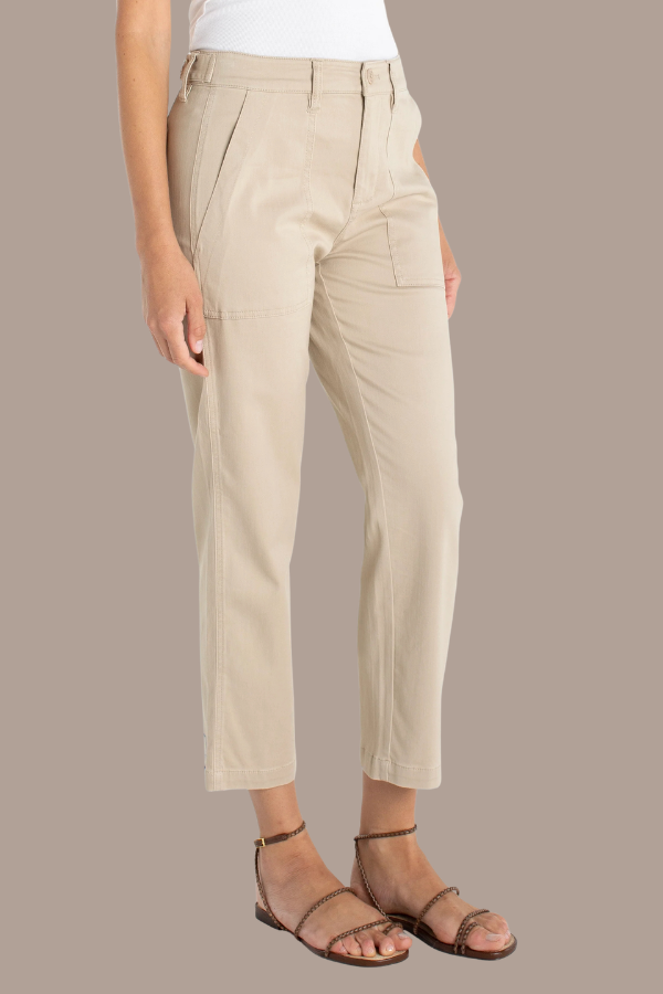 Hi-rise Utility Crop Straight Leg | Safari Sand