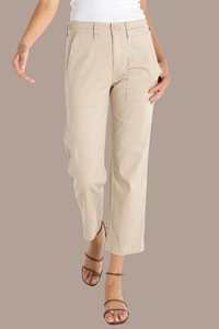 Hi-rise Utility Crop Straight Leg | Safari Sand