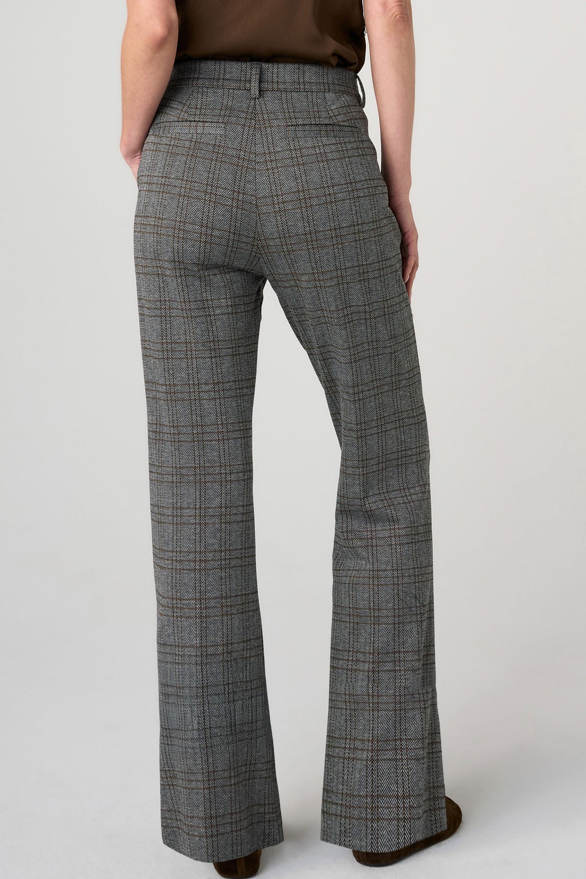 Kelsey Wide Leg Trouser | Black/Multi Herringbone