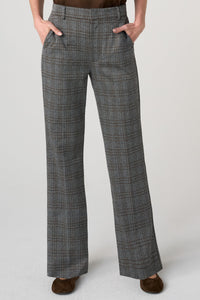 Kelsey Wide Leg Trouser | Black/Multi Herringbone