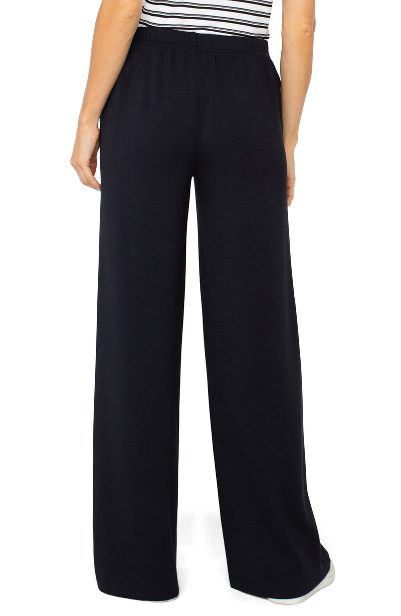 Pull-On Wide Leg Trouser | Black