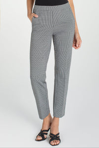 Kayla Pull-On Trouser | Black/White Mini Check