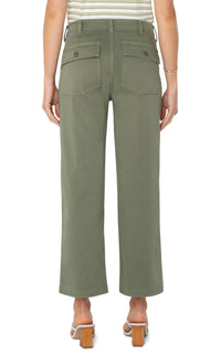 Cargo Wide Leg Crop | Martini Olive