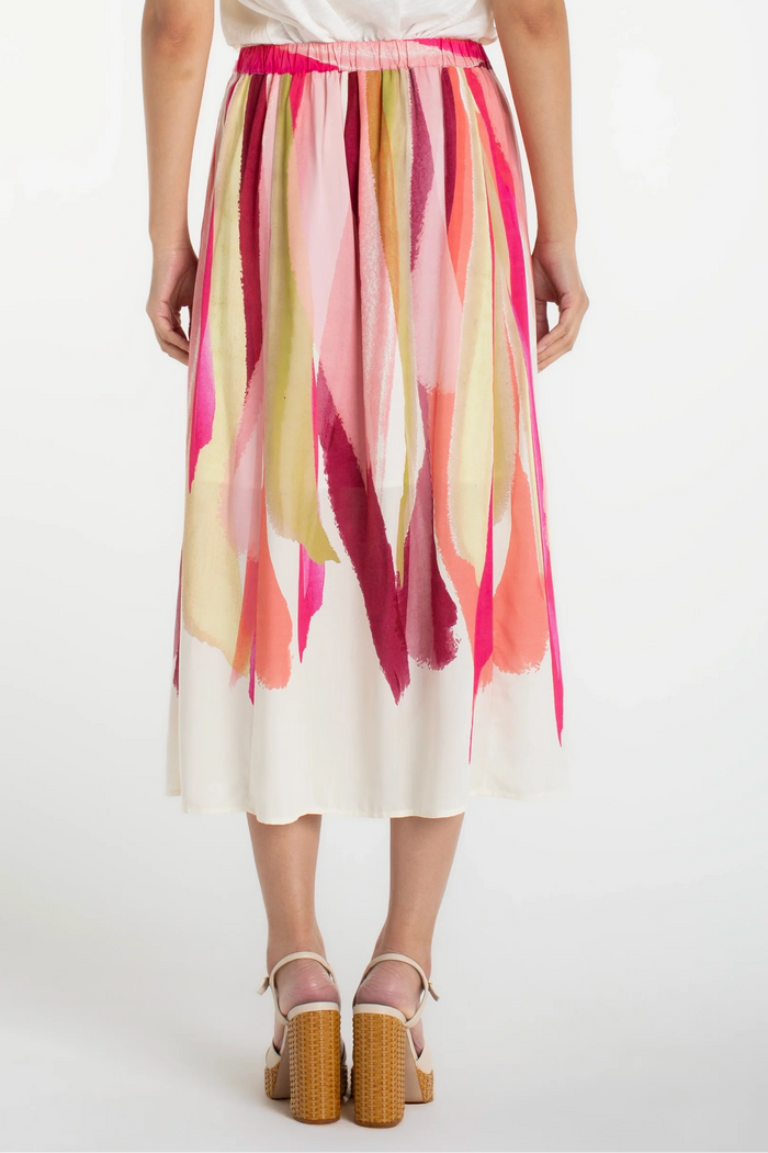 Pull On Woven Maxi Skirt | Pink Multi