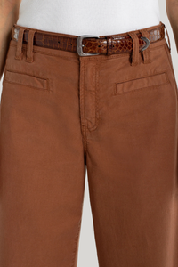 High Rise Crop Wide Leg Pant | Mocha Brown