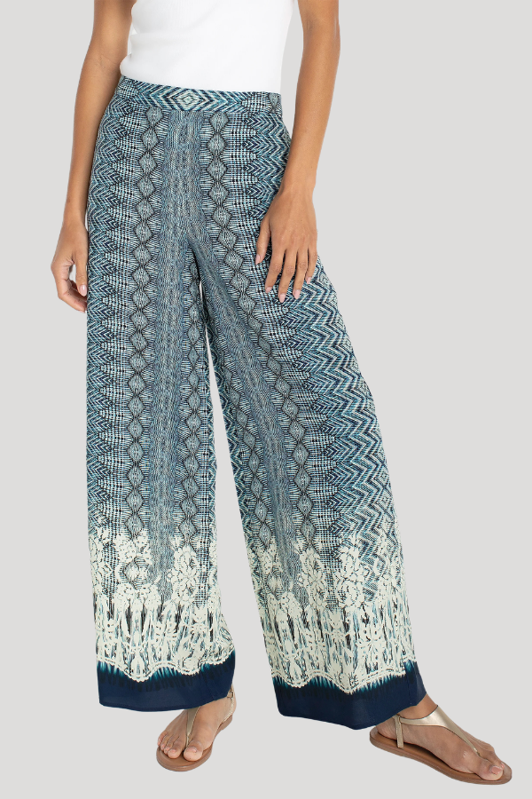 Pull On Palazzo Pant | Nomad Ikat Print
