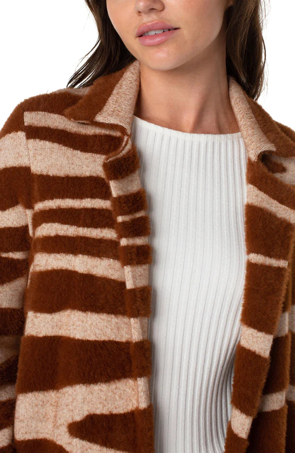 Coatigan Sweater | Rust Oatmeal Animal Print