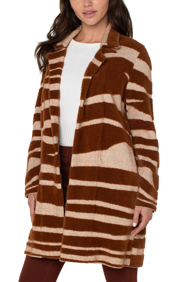 Coatigan Sweater | Rust Oatmeal Animal Print