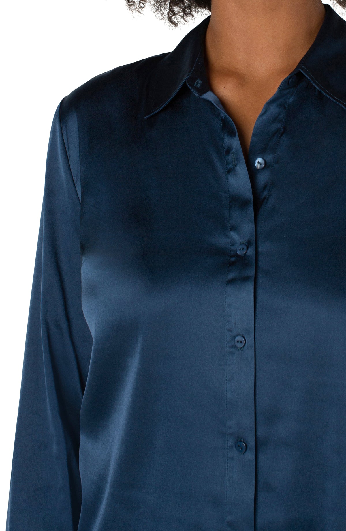 Button Front Woven Blouse | Mini Leopard Print, Shibori Blue