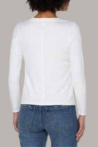 Long Sleeve Scoop Neck Top | Snow